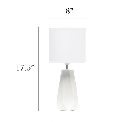 Ceramic Prism Table Lamp, Off White