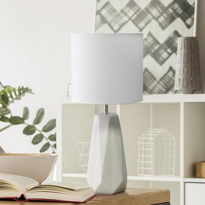 Ceramic Prism Table Lamp, Off White