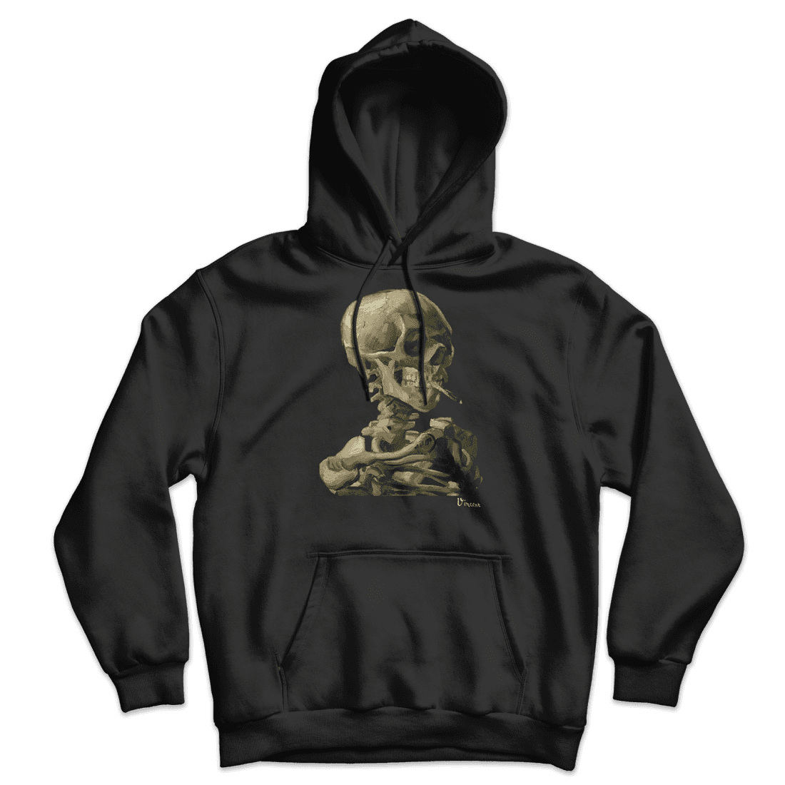 Van Gogh Skull of a Skeleton with Burning Cigarette 1886 Unisex Hoodie