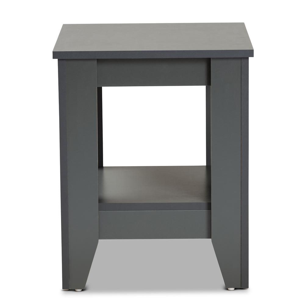 Audra Modern and Contemporary Grey Finished Wood Living Room End Table