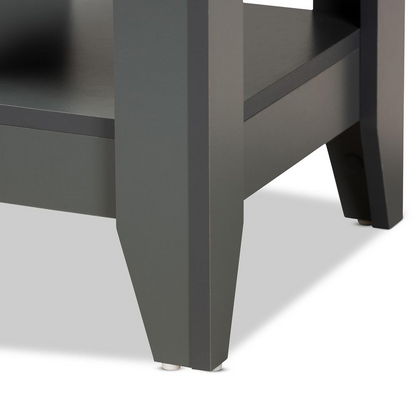 Audra Modern and Contemporary Grey Finished Wood Living Room End Table