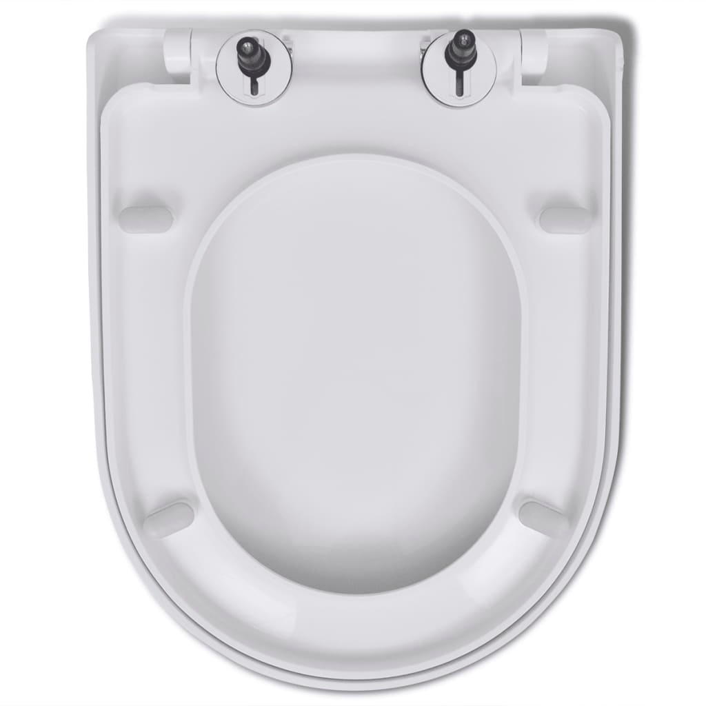 vidaXL Soft-close Toilet Seat with Quick-release Design White Square