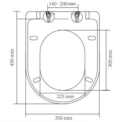 vidaXL Soft-close Toilet Seat with Quick-release Design White Square