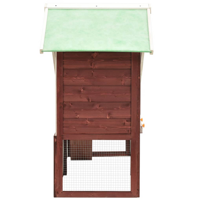 vidaXL Rabbit Hutch Mocha and White 55.1"x24.8"x47.2" Solid Firwood