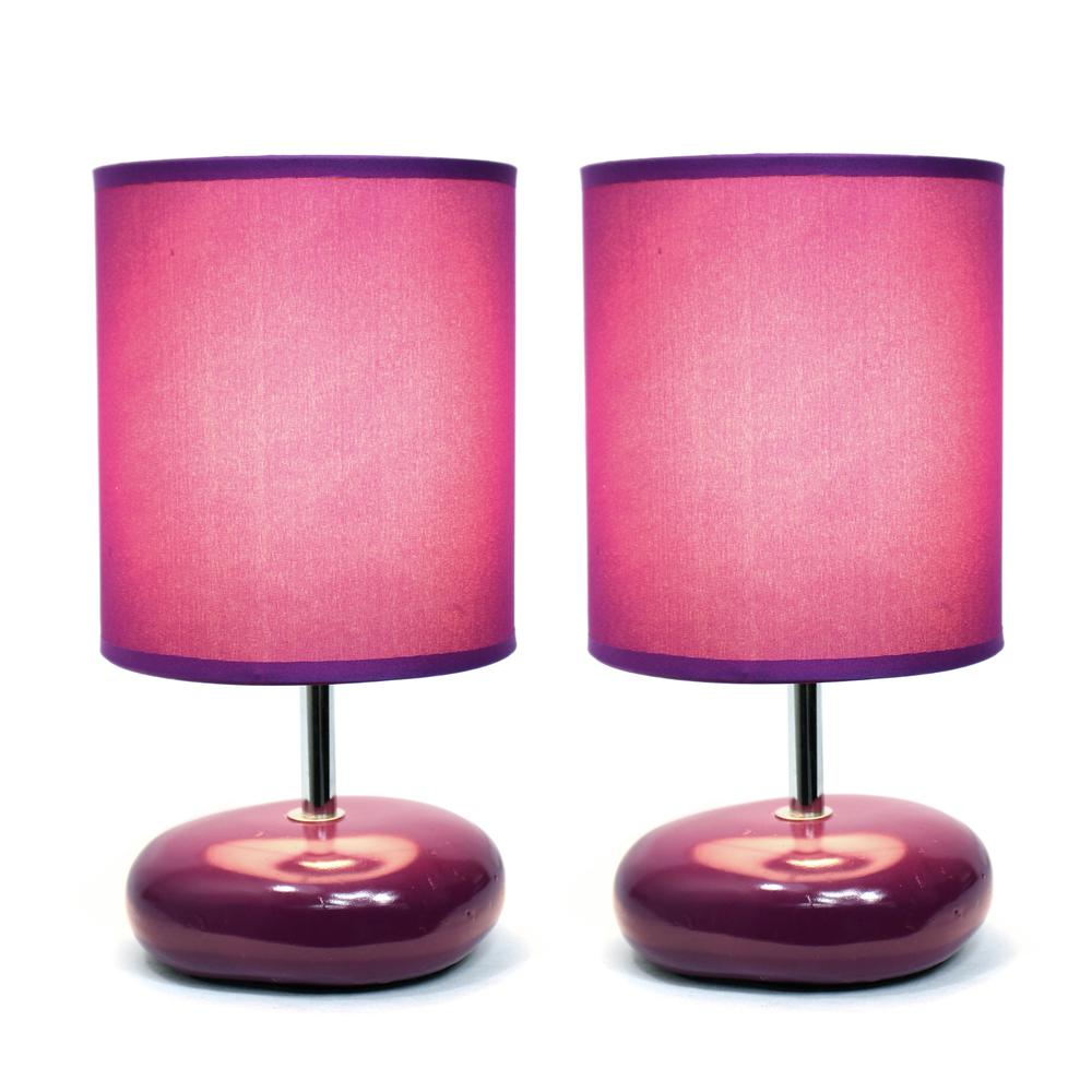 Stonies Small Stone Look Table Bedside Lamp 2 Pack Set