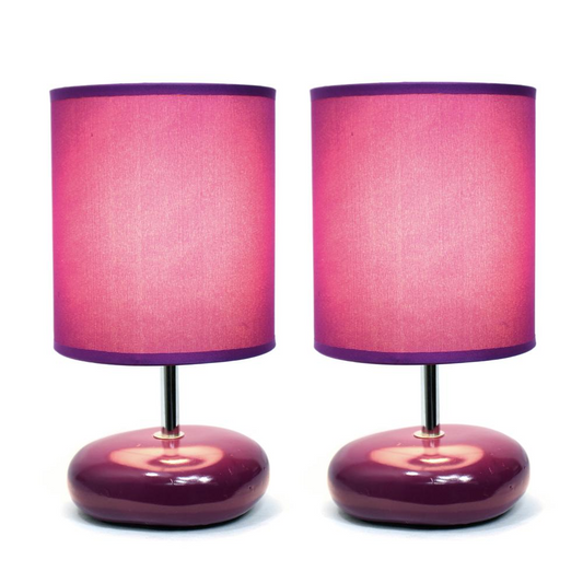 Stonies Small Stone Look Table Bedside Lamp 2 Pack Set