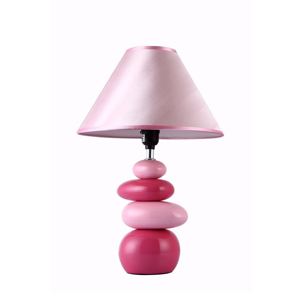 Shades of Pink Ceramic Stone Table Lamp