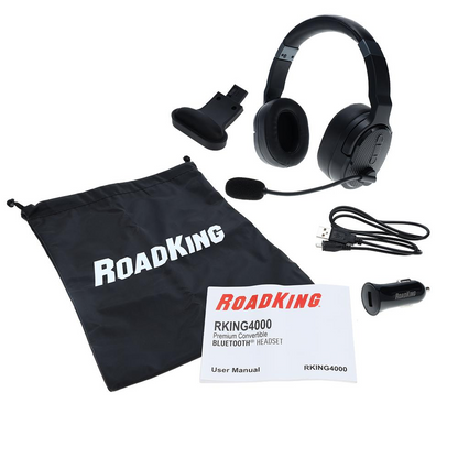 Noise Cancelling Bluetooth(R) Headset Wireless Trucker Headset Mono to Stereo RKING4000