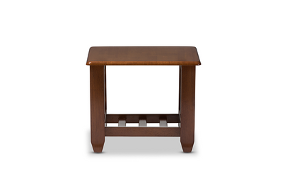 Cherry Finished Brown Wood Living Room Occasional End Table