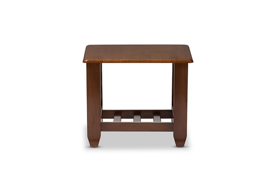 Cherry Finished Brown Wood Living Room Occasional End Table