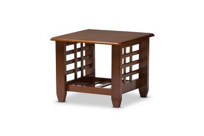 Cherry Finished Brown Wood Living Room Occasional End Table