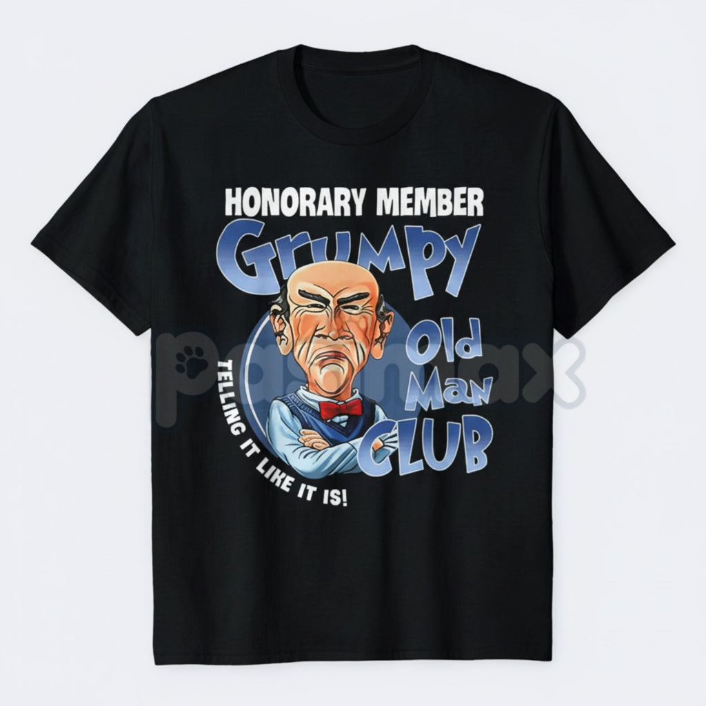 "Grumpy Old Man Club" Honorary Member T-Shirt – Funny Sarcastic Graphic Tee, Premium 100% Cotton Telling It Like It Is Top, Soft Lived-In Heavyweight Grumpy Dad Shirt, Made in USA