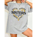 "Side By Side Or Miles Apart" Sisters T-Shirt – Meaningful Sisterhood Graphic Tee, Remastered Heavy Cotton Long-Distance Bond Top, Soft Lived-In Heavyweight Best Friend Shirt, Made in USA