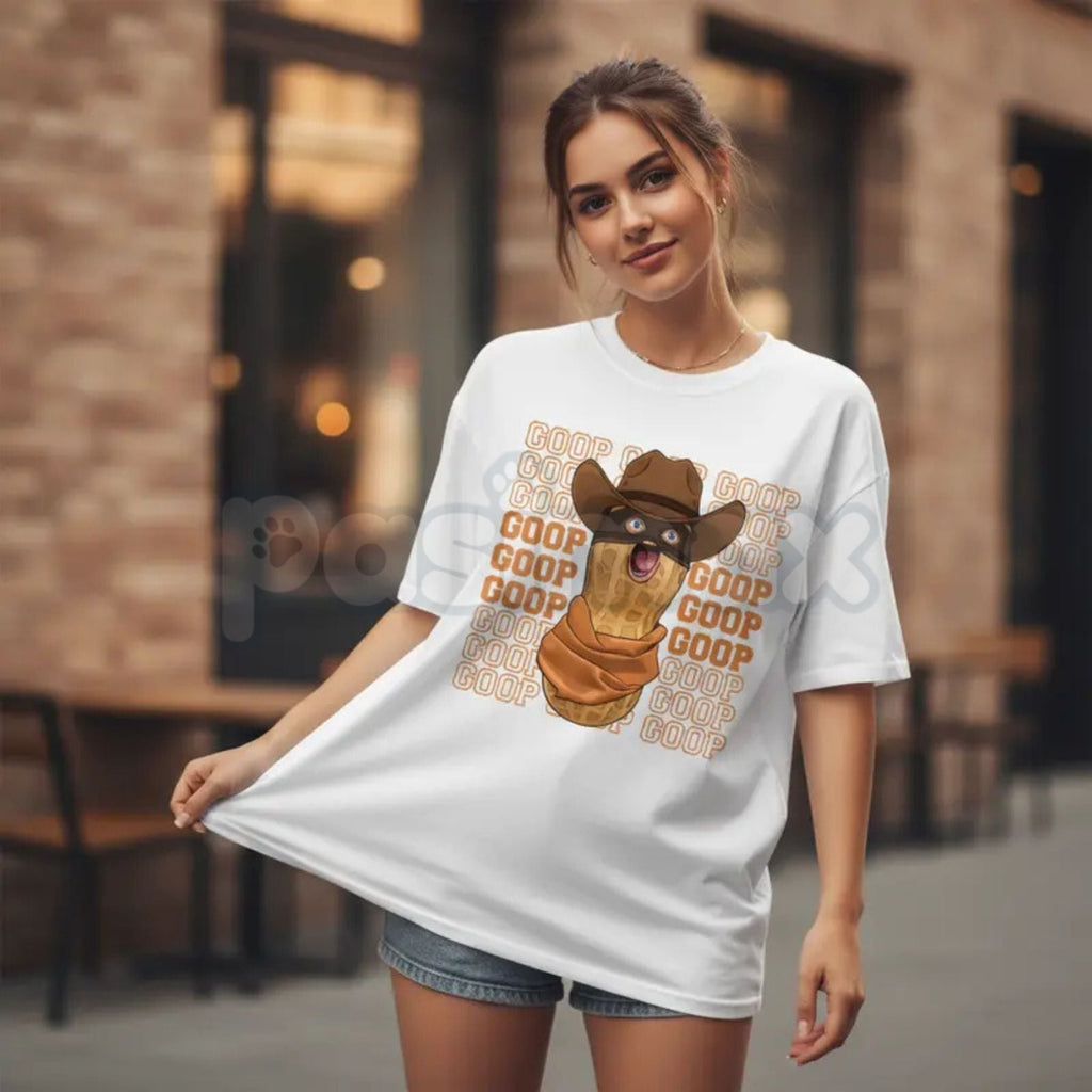 The Burnt Peanut GOOP Meme Graphic Tee - Surreal Bizarre Internet Humor Shirt, Niche Absurdist Comedy Apparel, Unconventional Graphic Tee