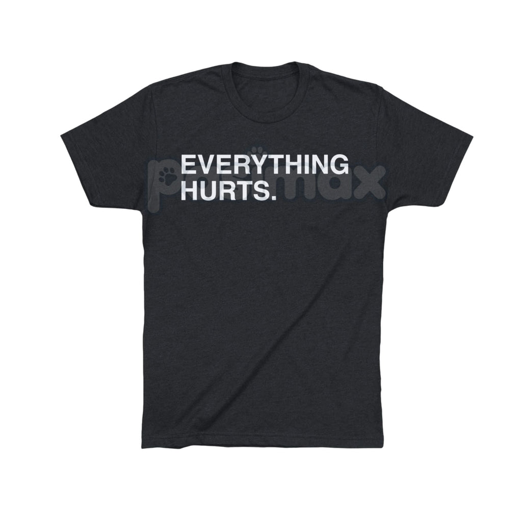 "EVERYTHING HURTS" Funny Graphic Tee - Workout & Chronic Pain Sarcastic Statement Shirt, Unisex Humor Apparel