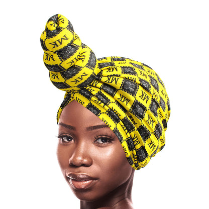 Yellow MK Tall Twist Knot Turban