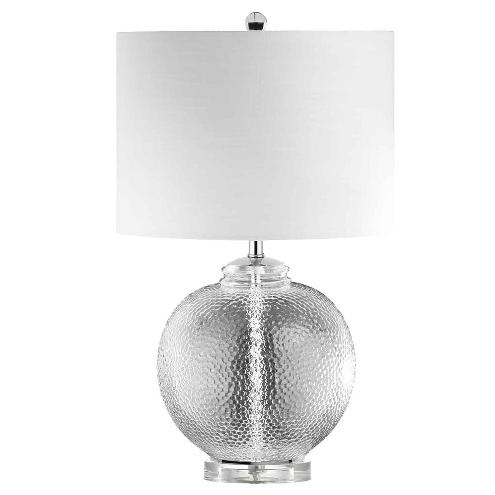 1LT Glass Table Lamp, White Shade