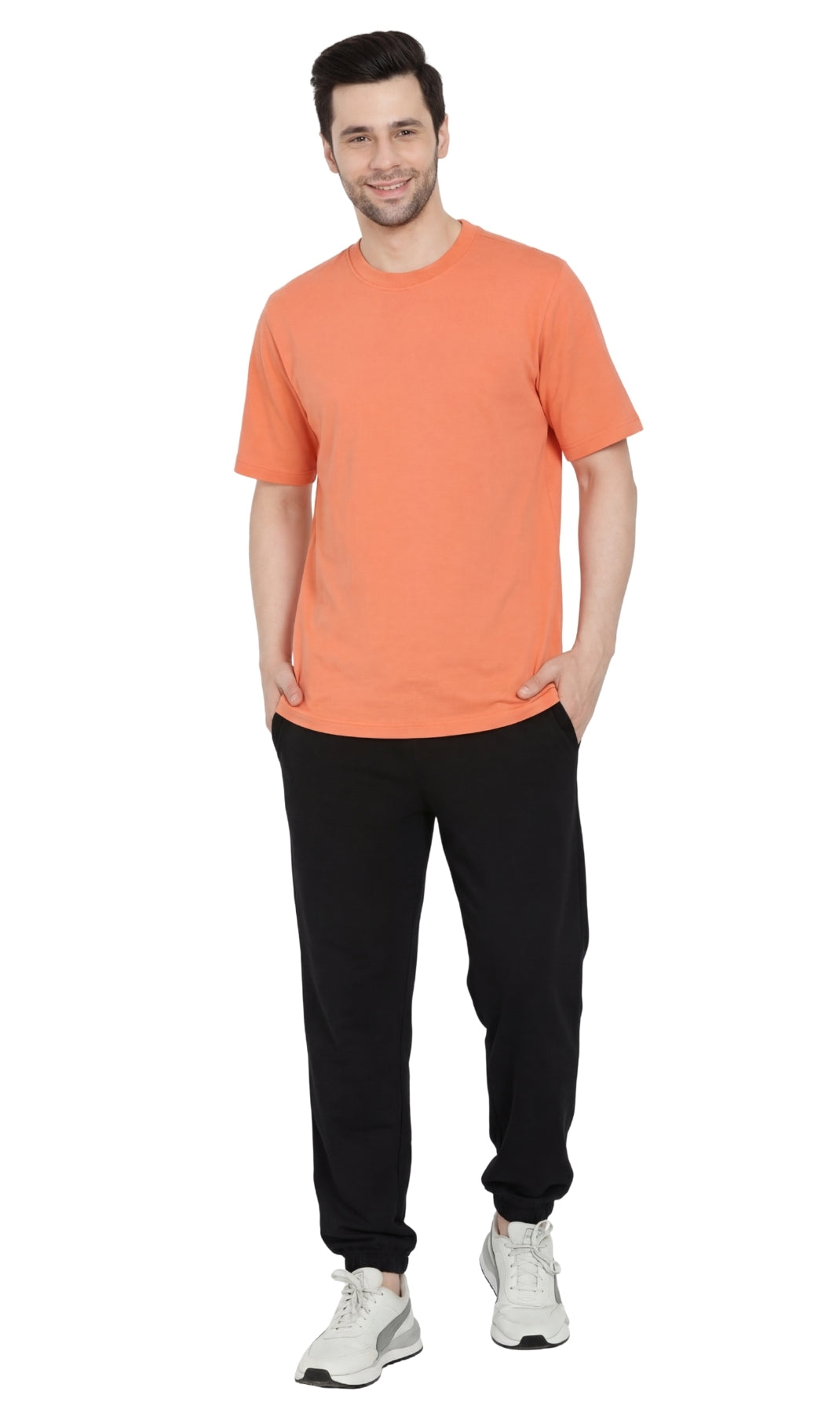 Men’s Heavyweight Crew Neck T-Shirt – Short Sleeve Solid Color Tee with Relaxed Fit