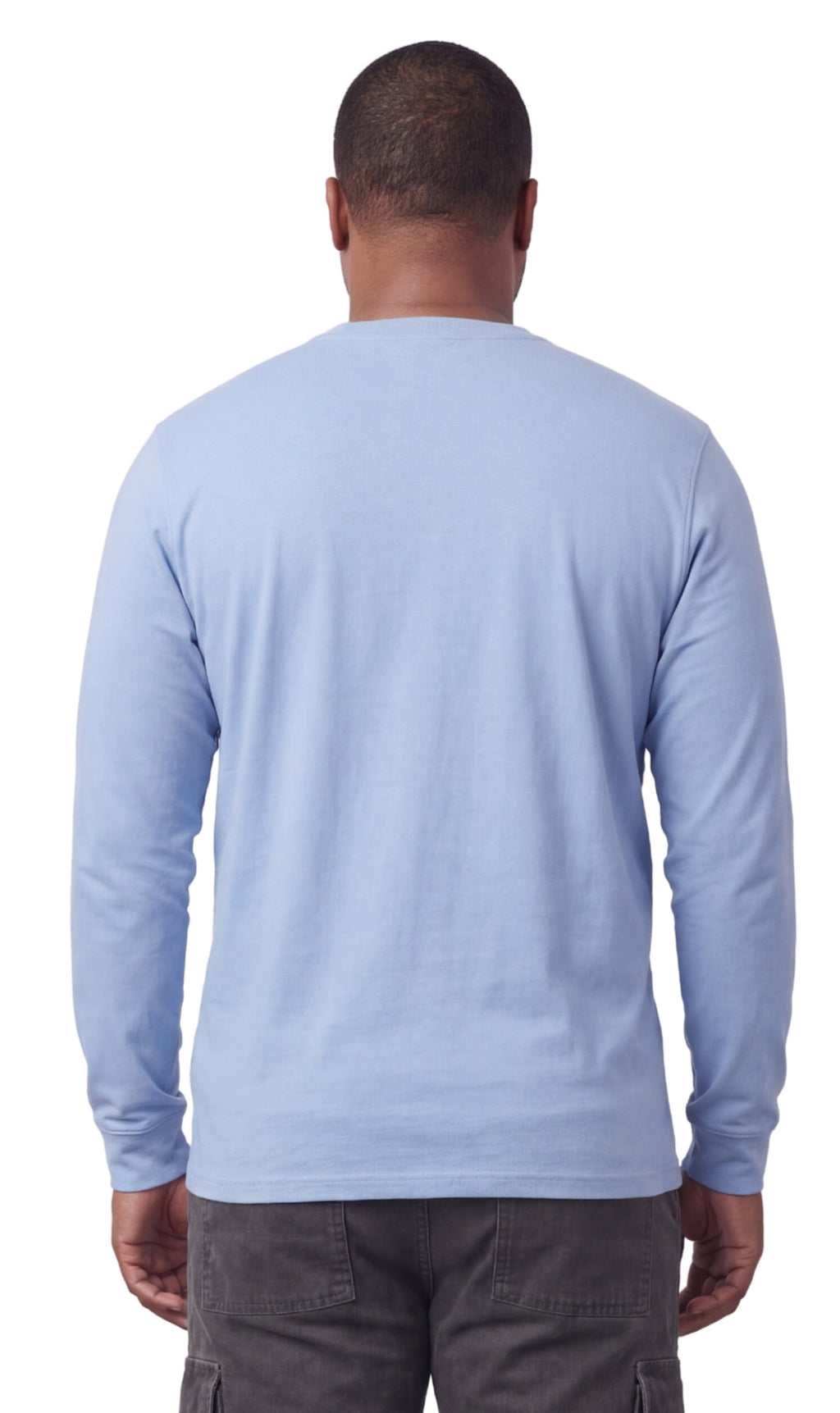 Men's Long Sleeve Henley shirt in cotton blend with 3 Button Placket & Chest Pocket
