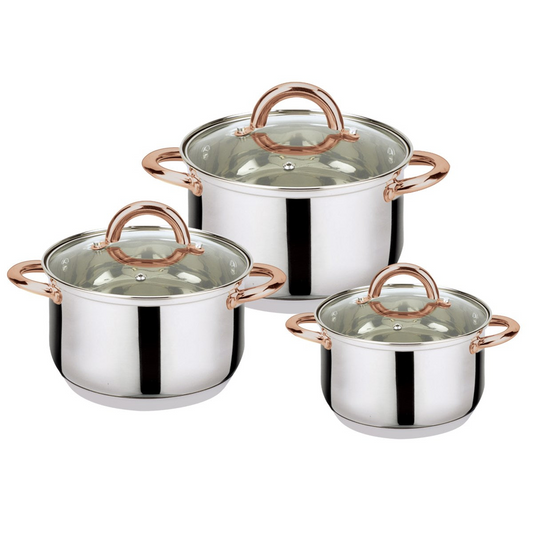 6-Piece Stainless Steel Casserole Set Pots and Lids…