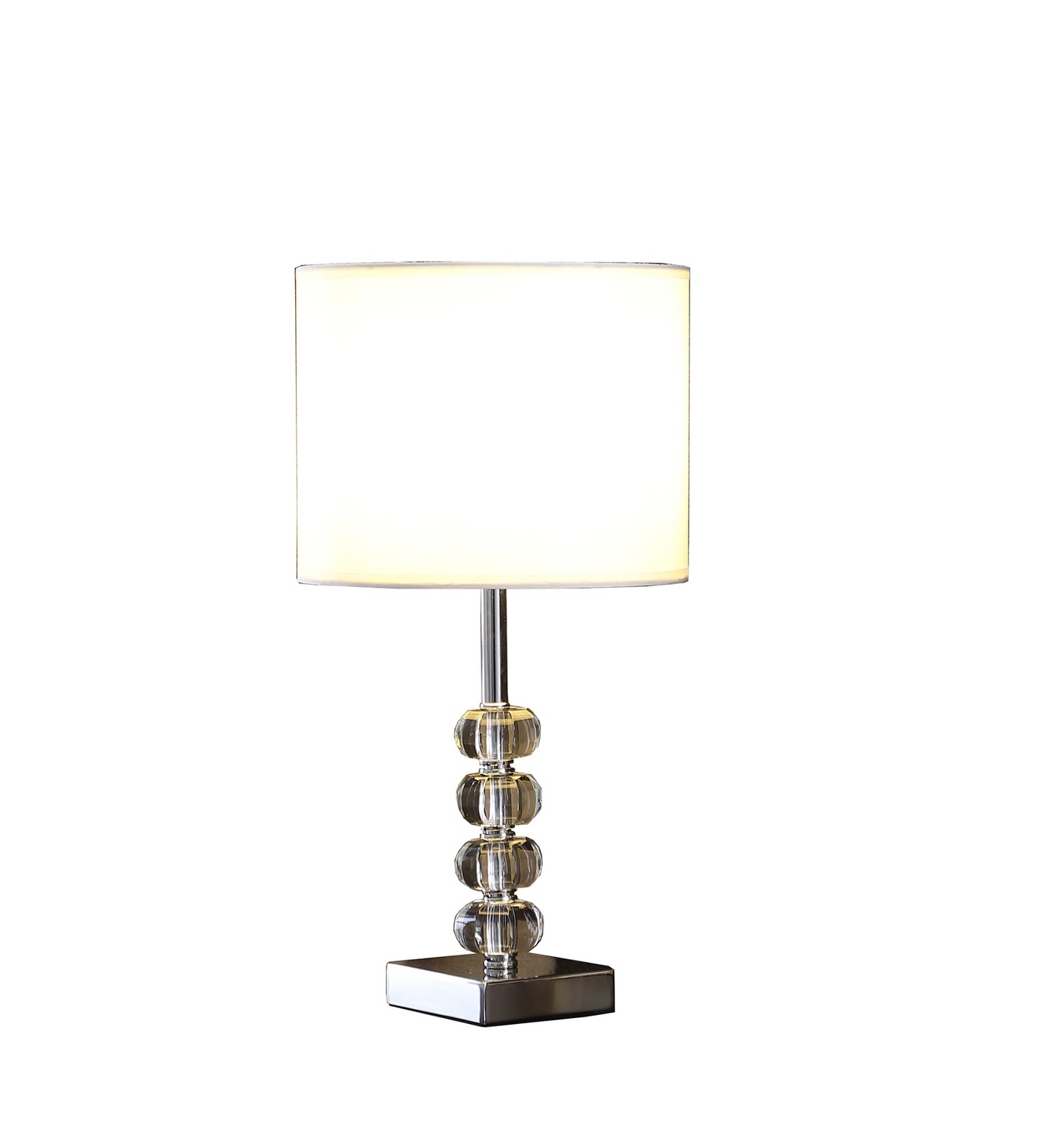 "18"" Silver Table Lamp With White Drum Shade"