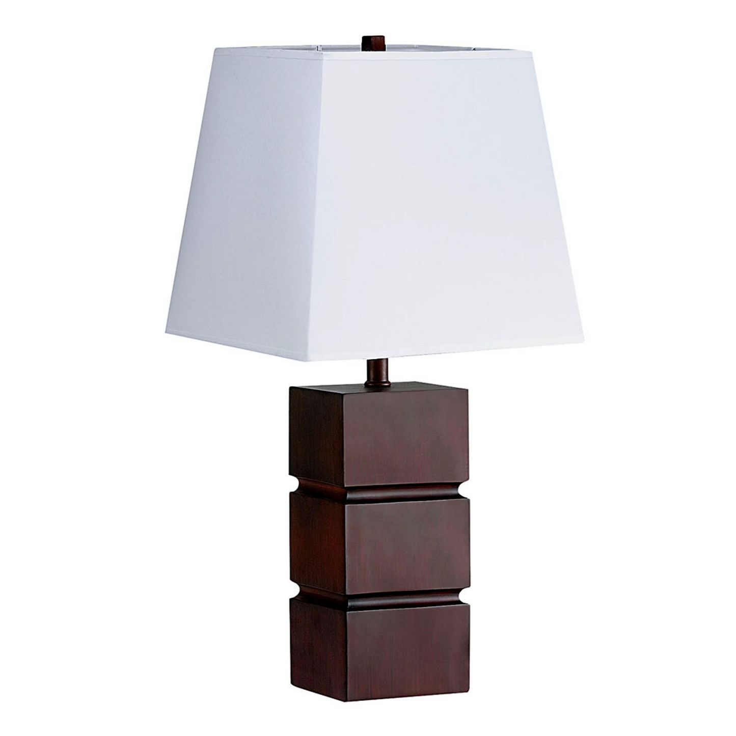 "27"" Brown Bedside Table Lamp With White Shade"