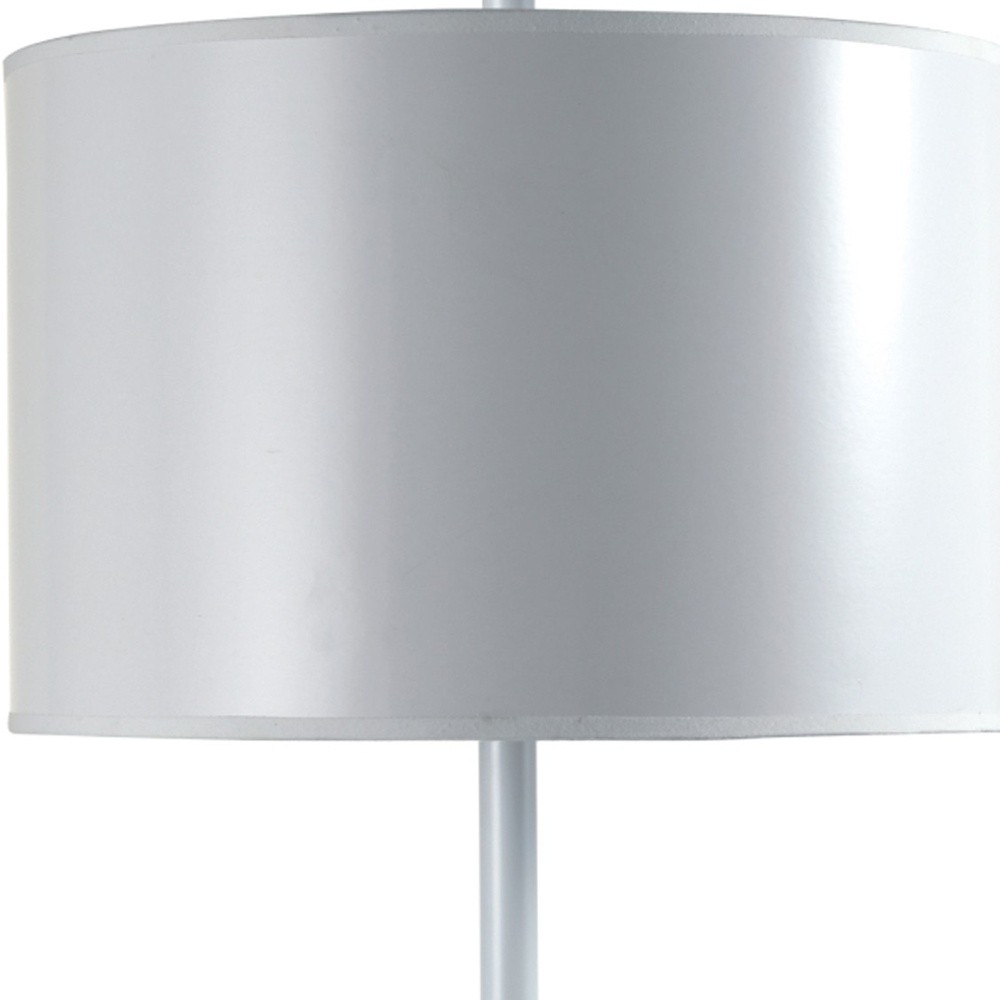 "25"" White Metal Table Lamp With White Classic Drum Shade"