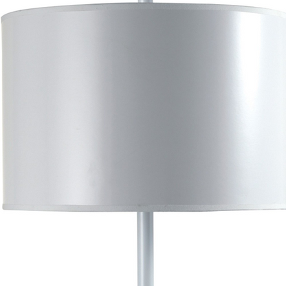 "25"" White Metal Table Lamp With White Classic Drum Shade"