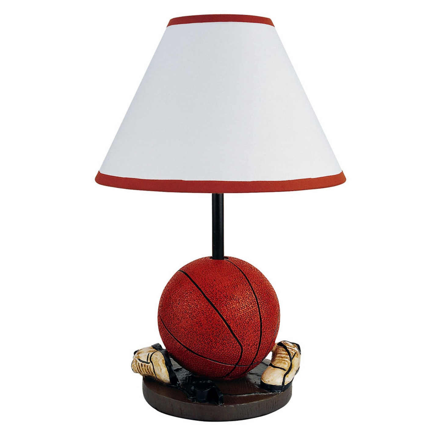 "15"" Orange Bedside Table Lamp With White Shade"