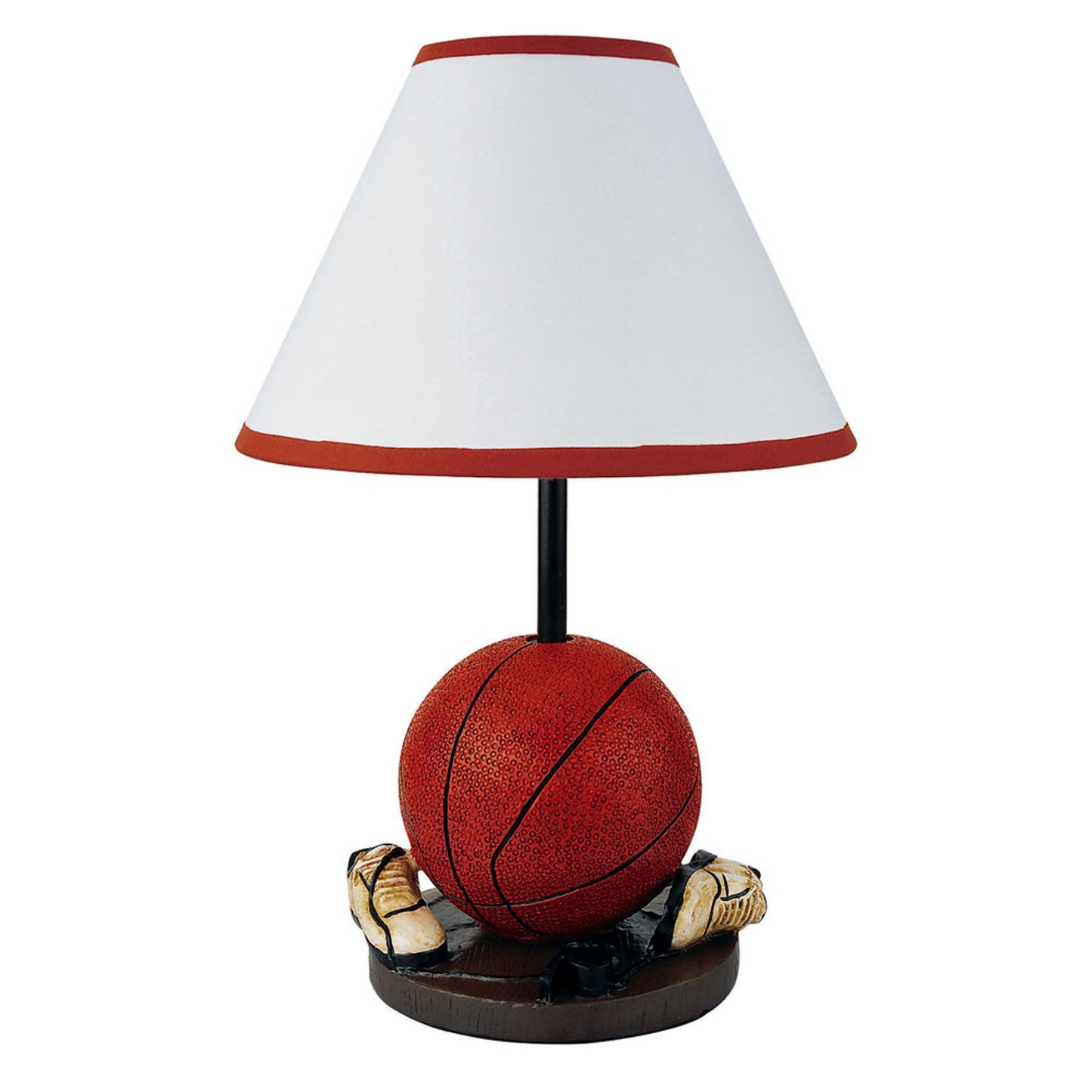 "15"" Orange Bedside Table Lamp With White Shade"