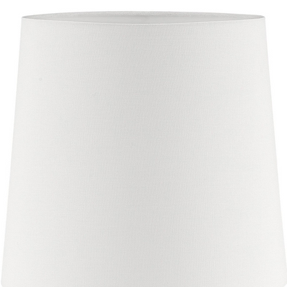 "24"" White Metal Bedside Table Lamp With Off-White Shade"