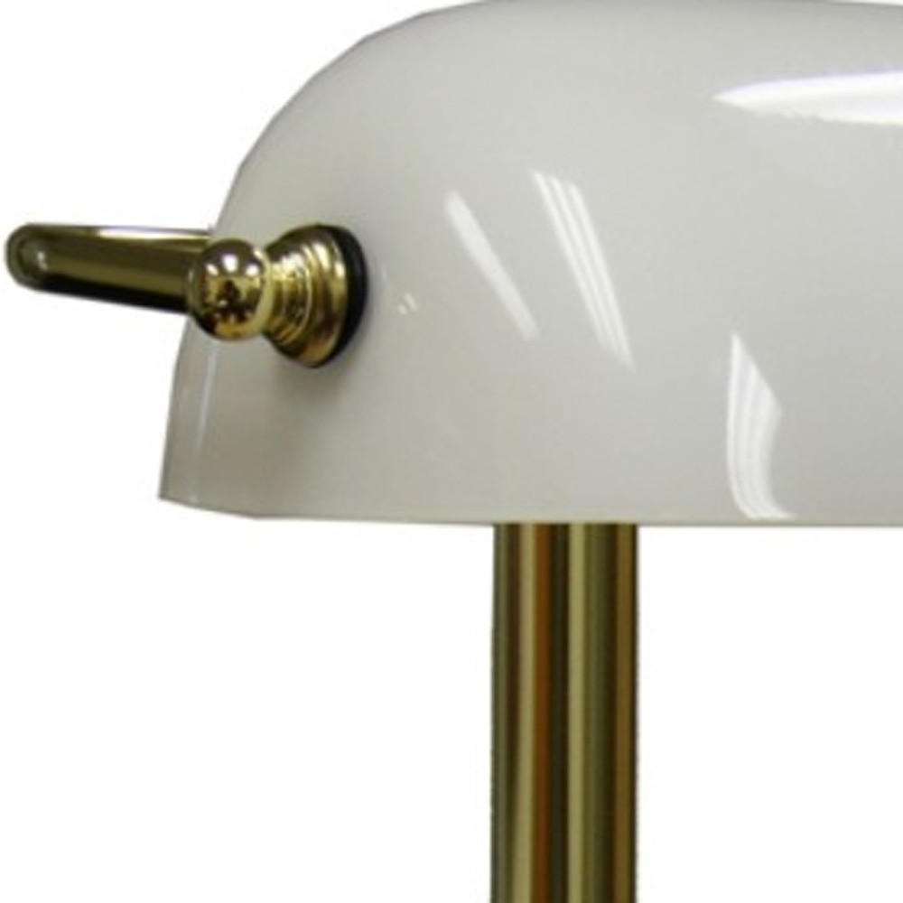 "Gold and White Hooded Table Lamp"