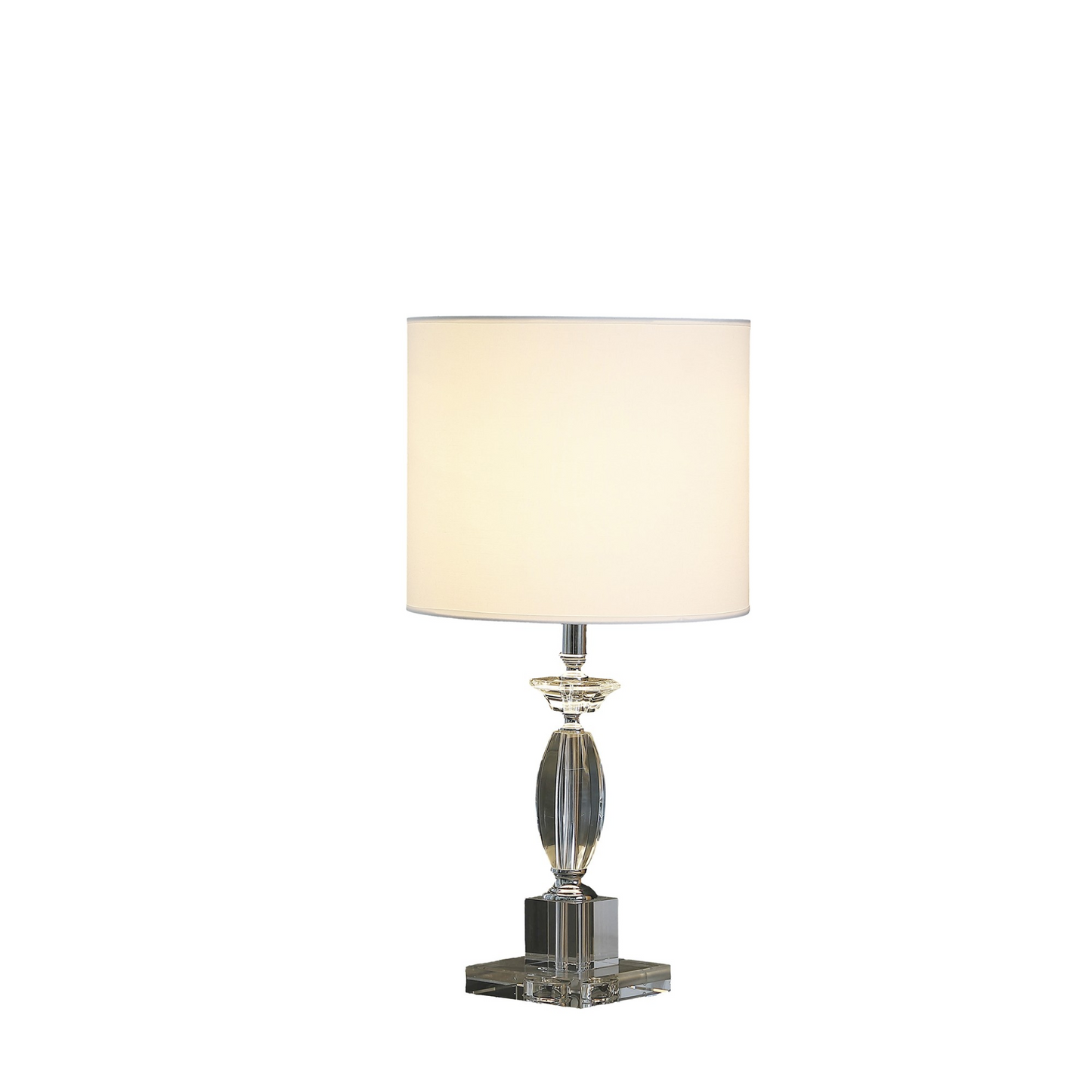 "23"" Silver Crystal Standard Table Lamp With White Classic Drum Shade Table Lamp"