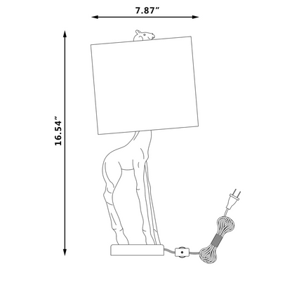 "17"" White Textured Giraffe Table Lamp With White Drum Shade"