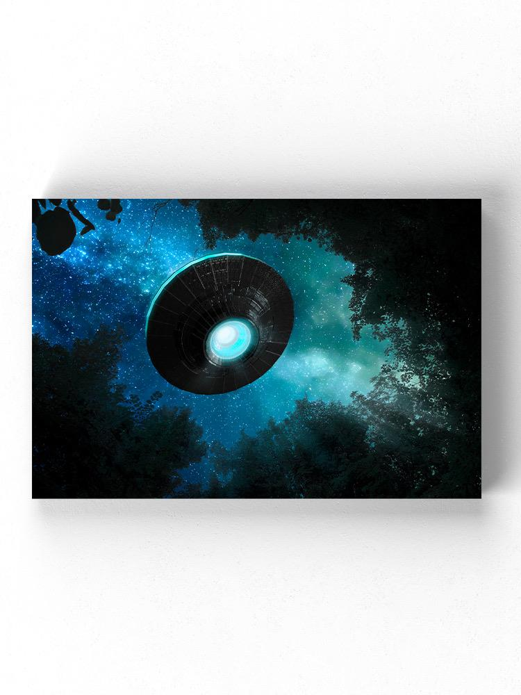 Alien Spaceship On A Forest Wrapped Canvas -Image by Shutterstock