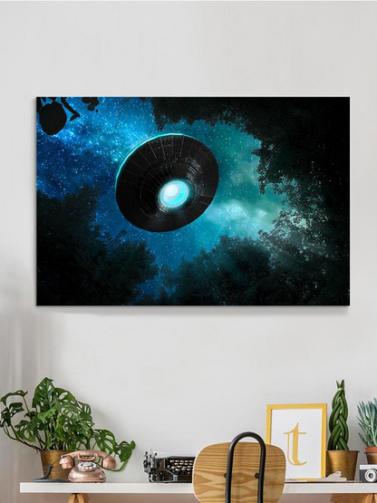 Alien Spaceship On A Forest Wrapped Canvas -Image by Shutterstock