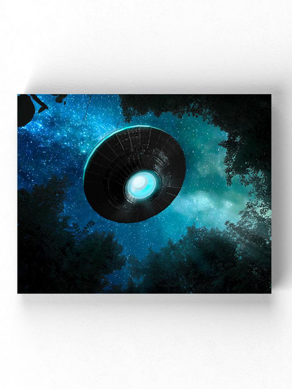 Alien Spaceship On A Forest Wrapped Canvas -Image by Shutterstock