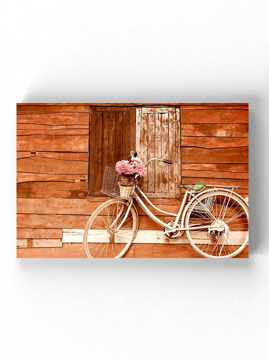 Bicycle With Flowers Wrapped Canvas -Image by Shutterstock