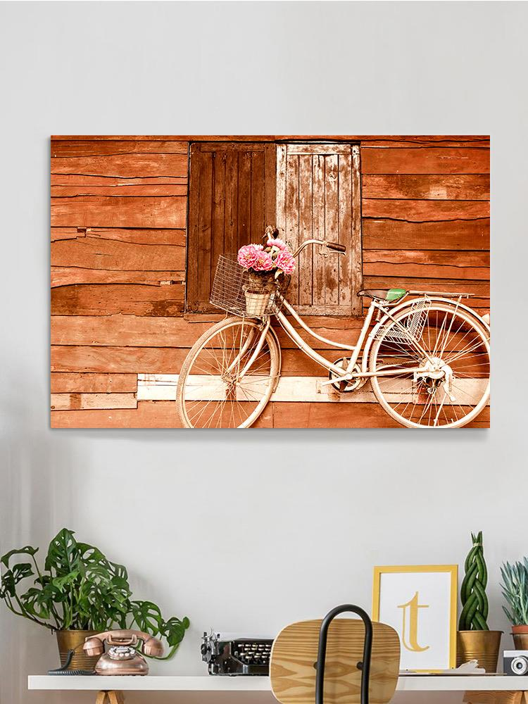 Bicycle With Flowers Wrapped Canvas -Image by Shutterstock