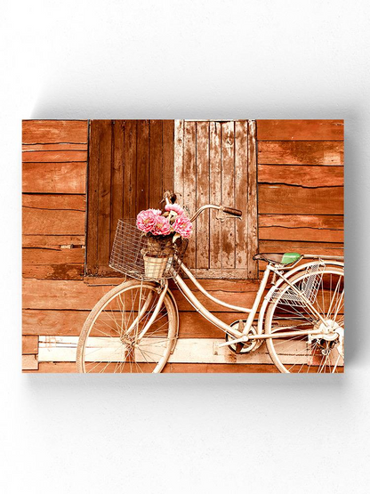 Bicycle With Flowers Wrapped Canvas -Image by Shutterstock