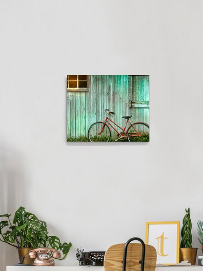 Bicycle Leaing Against A Wall Wrapped Canvas -Image by Shutterstock