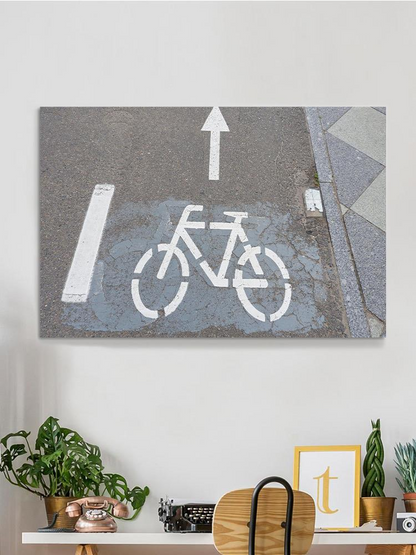 Bicycle Path Sign Wrapped Canvas -Image by Shutterstock