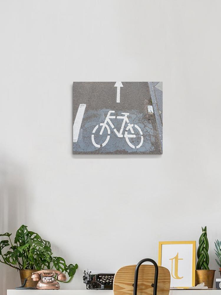 Bicycle Path Sign Wrapped Canvas -Image by Shutterstock