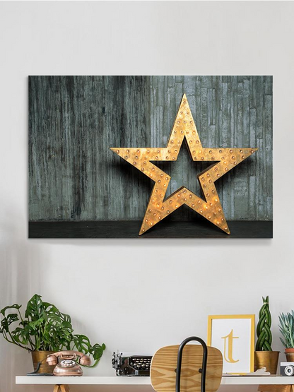 Big Star With Lights Wrapped Canvas -Image by Shutterstock