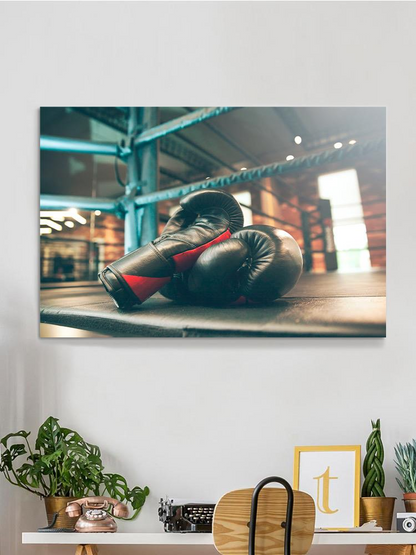 Black Boxing Gloves Wrapped Canvas -Image by Shutterstock