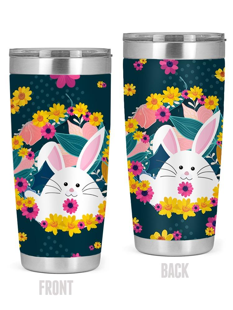 A Cute Bunny And Flowers Tumbler -SPIdeals Designs