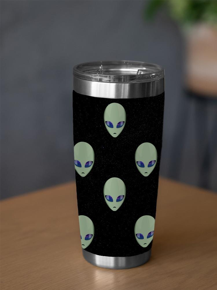 Alien Face With Space Eyes Tumbler -SPIdeals Designs