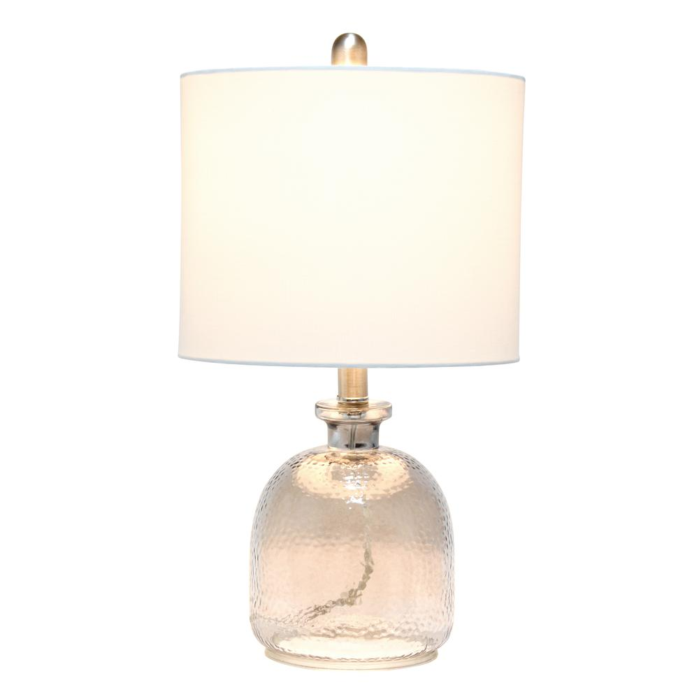 Textured Glass Table Lamp, White