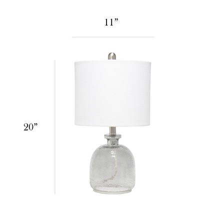 Textured Glass Table Lamp, White