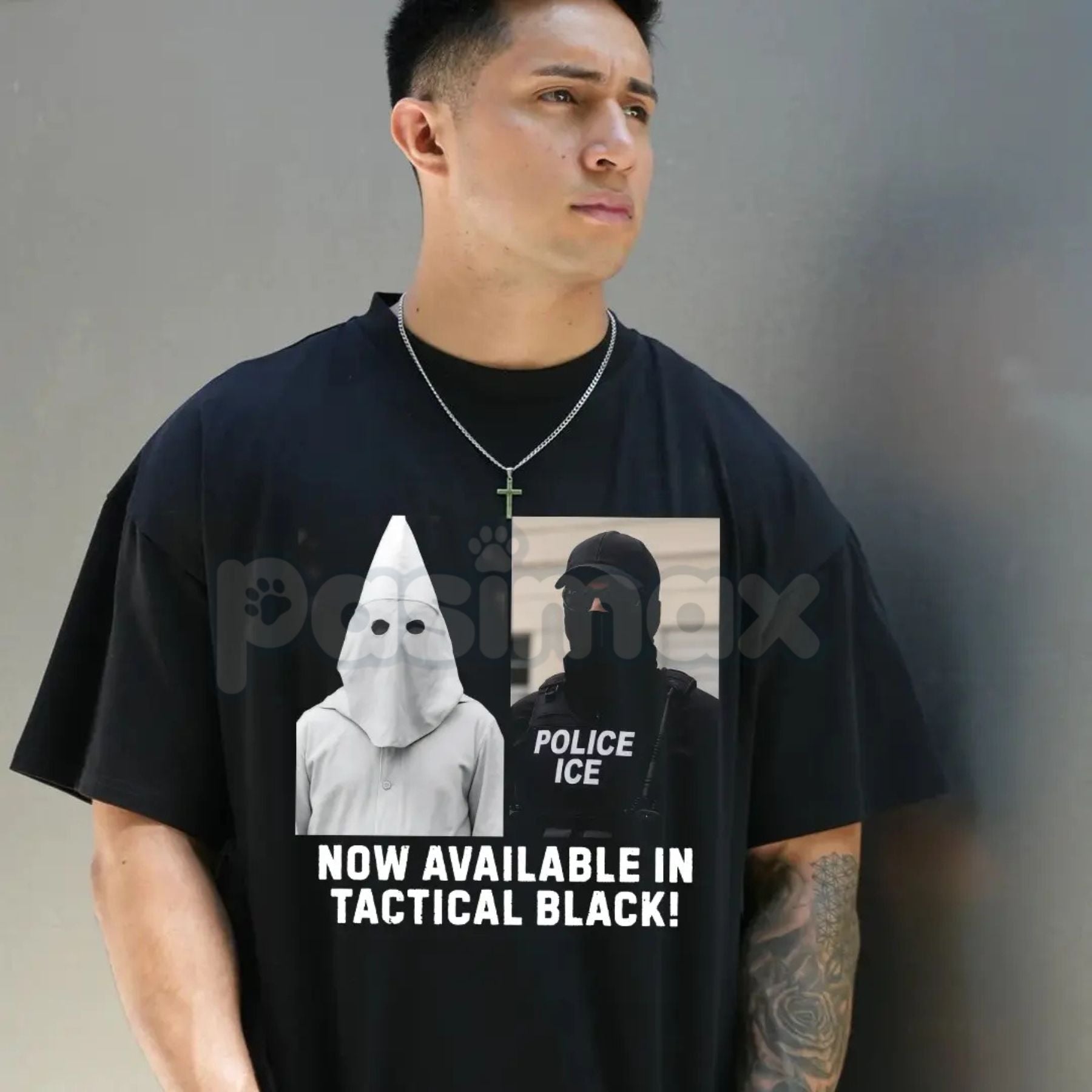 Anti ICE "Tactical Black" Activist T-Shirt - Stealth Immigrant Rights Protest Tee, Heavyweight Abolish ICE Streetwear, Social Justice Tactical Graphic Top, Pro-Migration Resistance Apparel